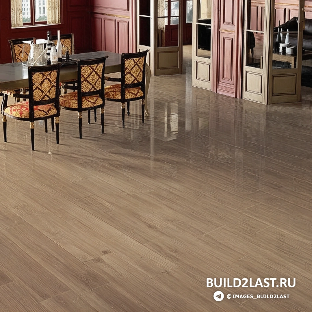 Интерьер с керамическим паркетом, коричневыми креслами и настенными панелями