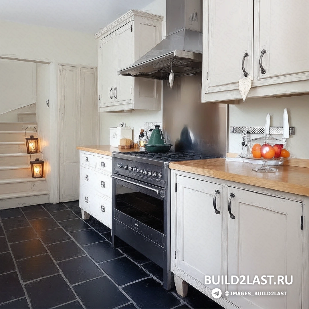 Кухня с современным дизайном и яркими акцентами на мебели и стенах