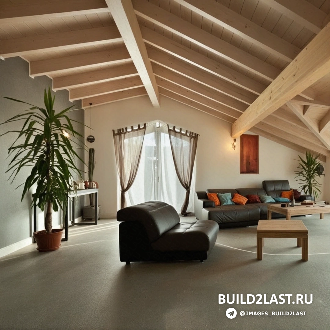 Мансардная гостиная с бильярдным столом, светлым деревом и минималистичными светильниками. Диван и подвесные светильники в современном стиле.