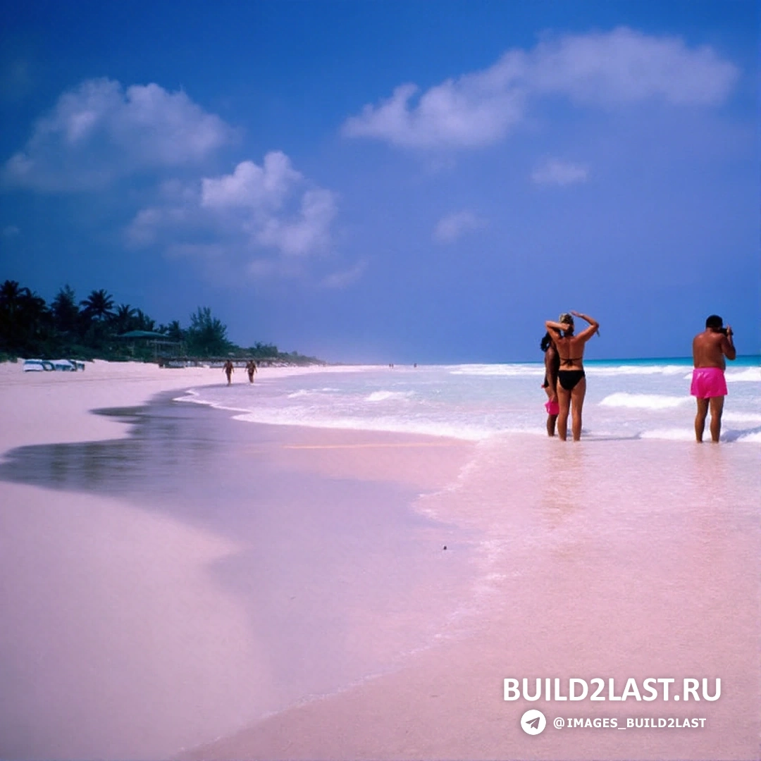 Побережье острова Харбор с розовым песком и потрясающим видом на океан