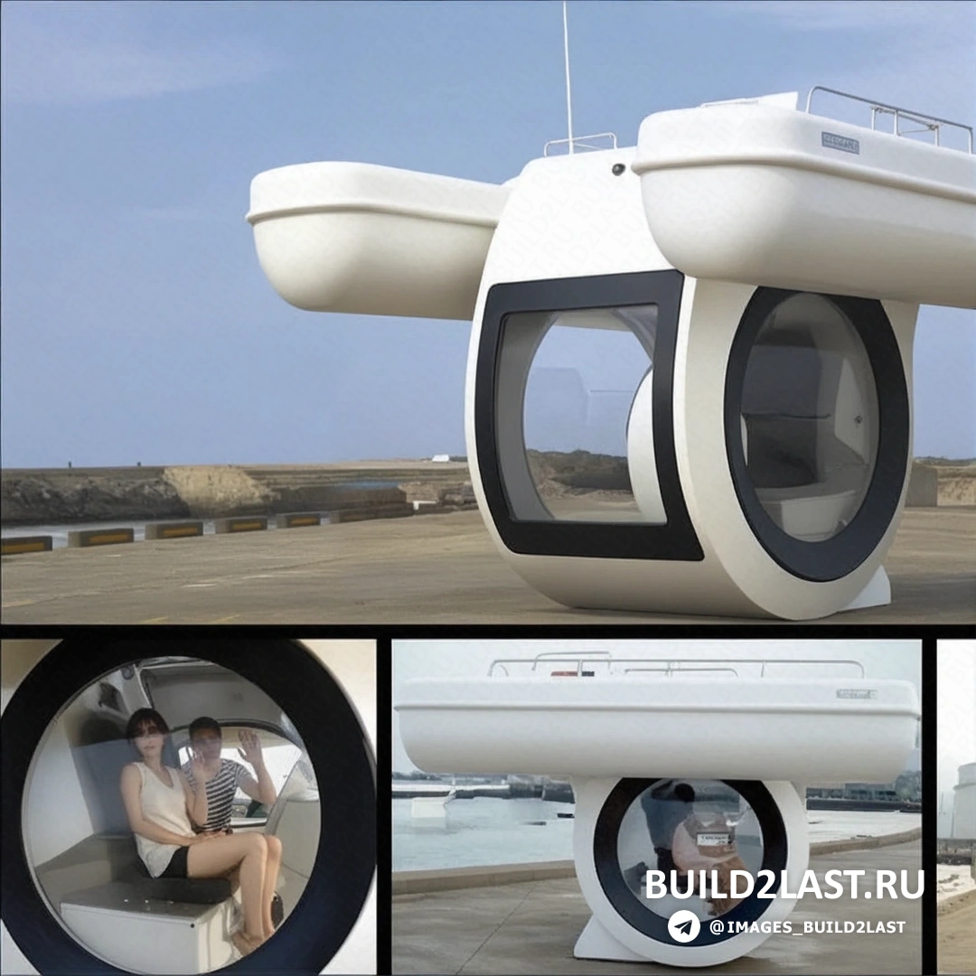 Прогулочная мини подводная лодка Ego с белым стеклом, представляющая инновационный и уникальный дизайн.