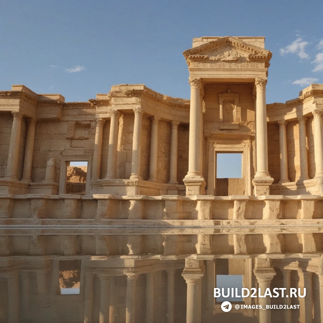 Разрушенные колонны античного города Пальмира