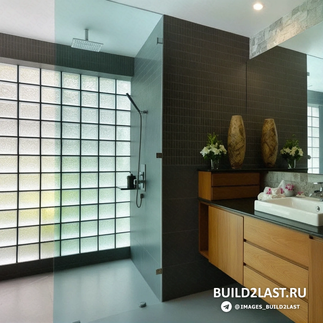 Роскошная ванная комната на вилле Beyond с панорамным остеклением, ванной и современным освещением. Оформление выполнено в светлых и серых тонах.