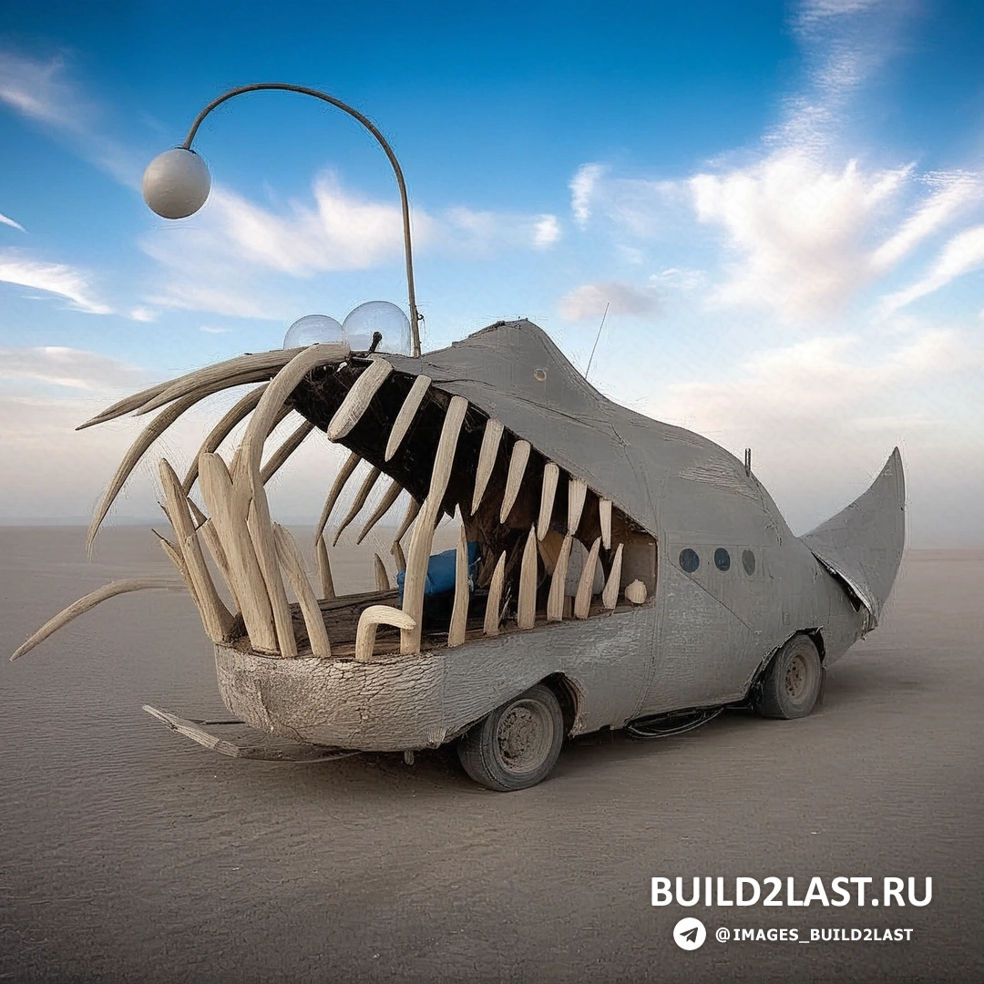 Скульптура на основе геометрических фигур, окруженная зрителями на пустынной площадке