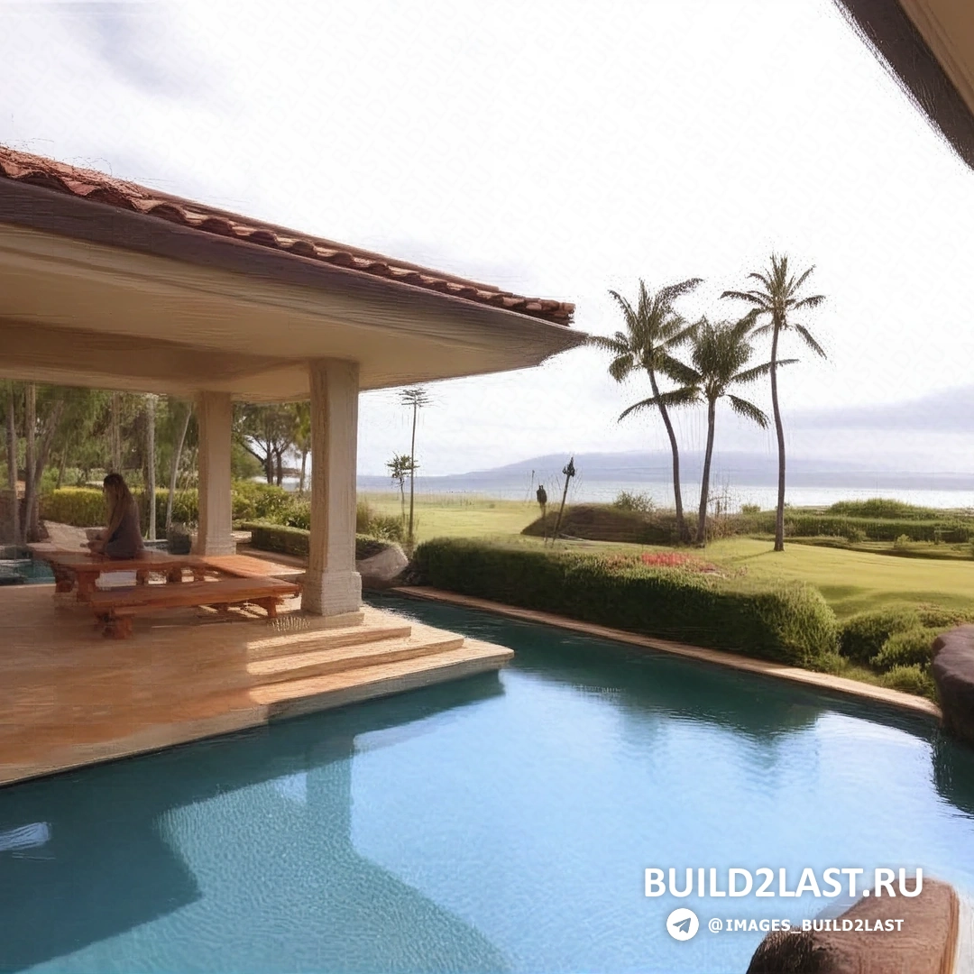 Современная терраса с видом на океан, идеально подходящая для отдыха