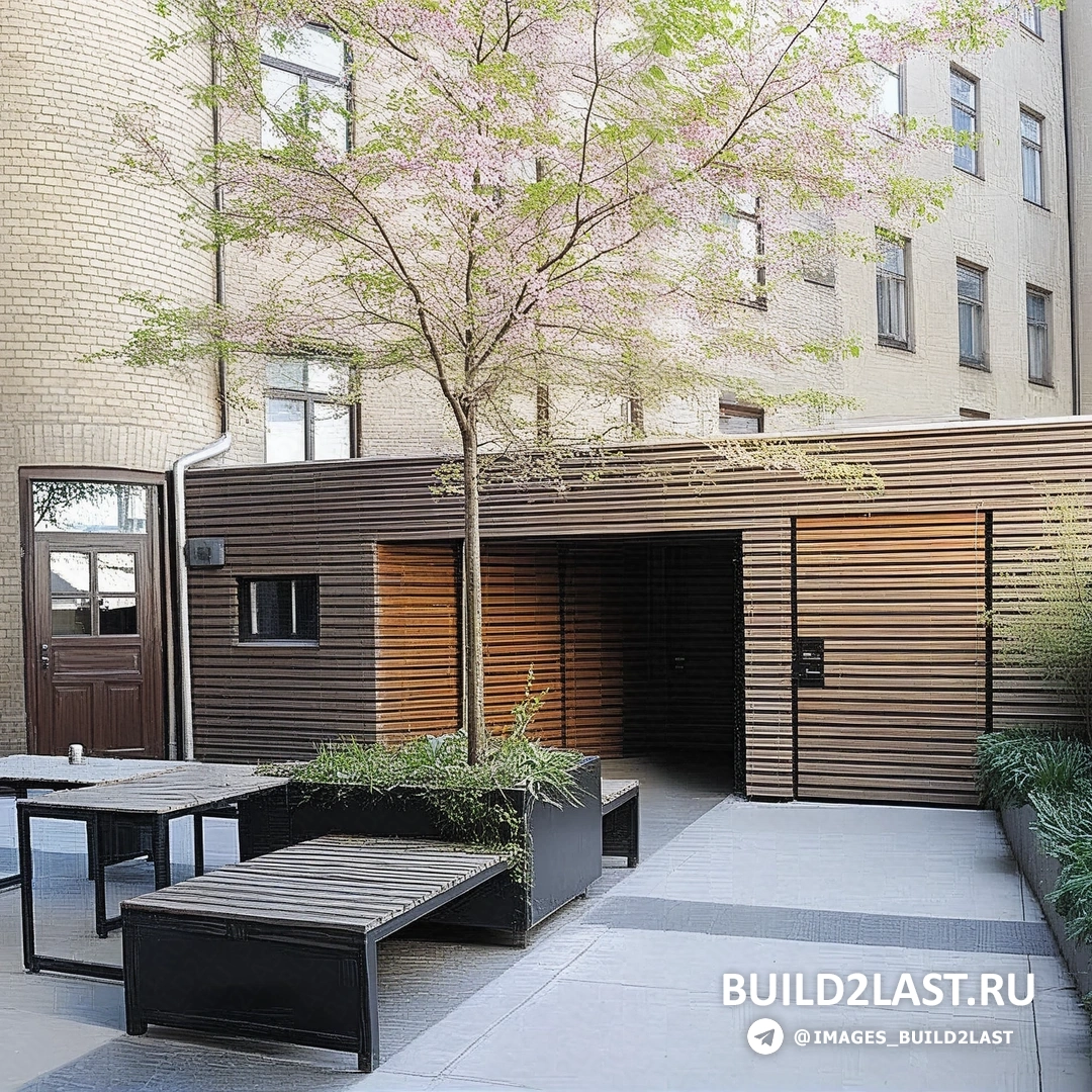 Светлая спальня с большой кроватью и деревянным декором