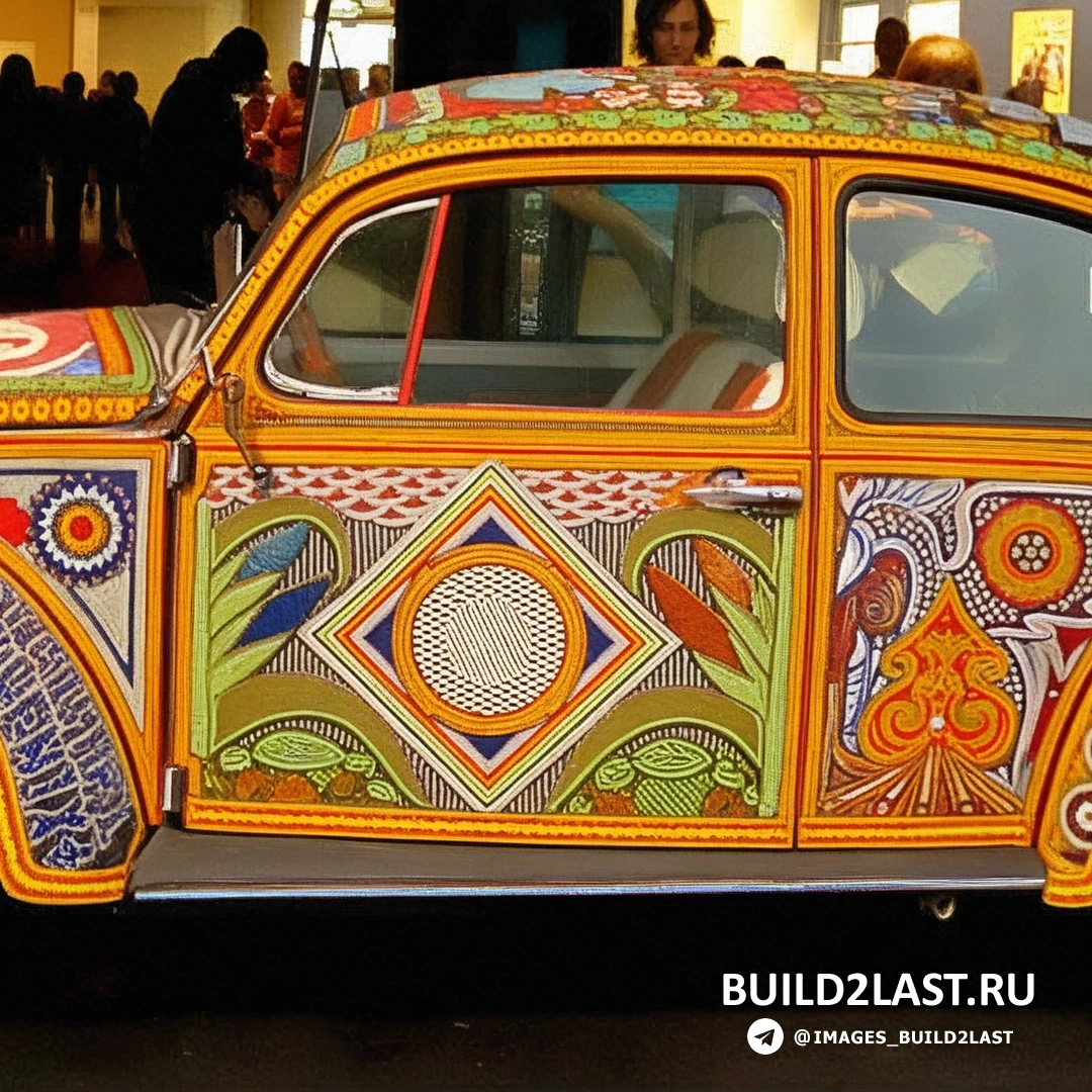 Тюнинг из бисера на боковой панели автомобиля