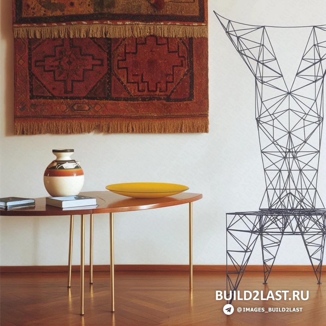 Вазы и предметы мебели от Tom Dixon в белом, красном и черном цветах, включая стол и стулья