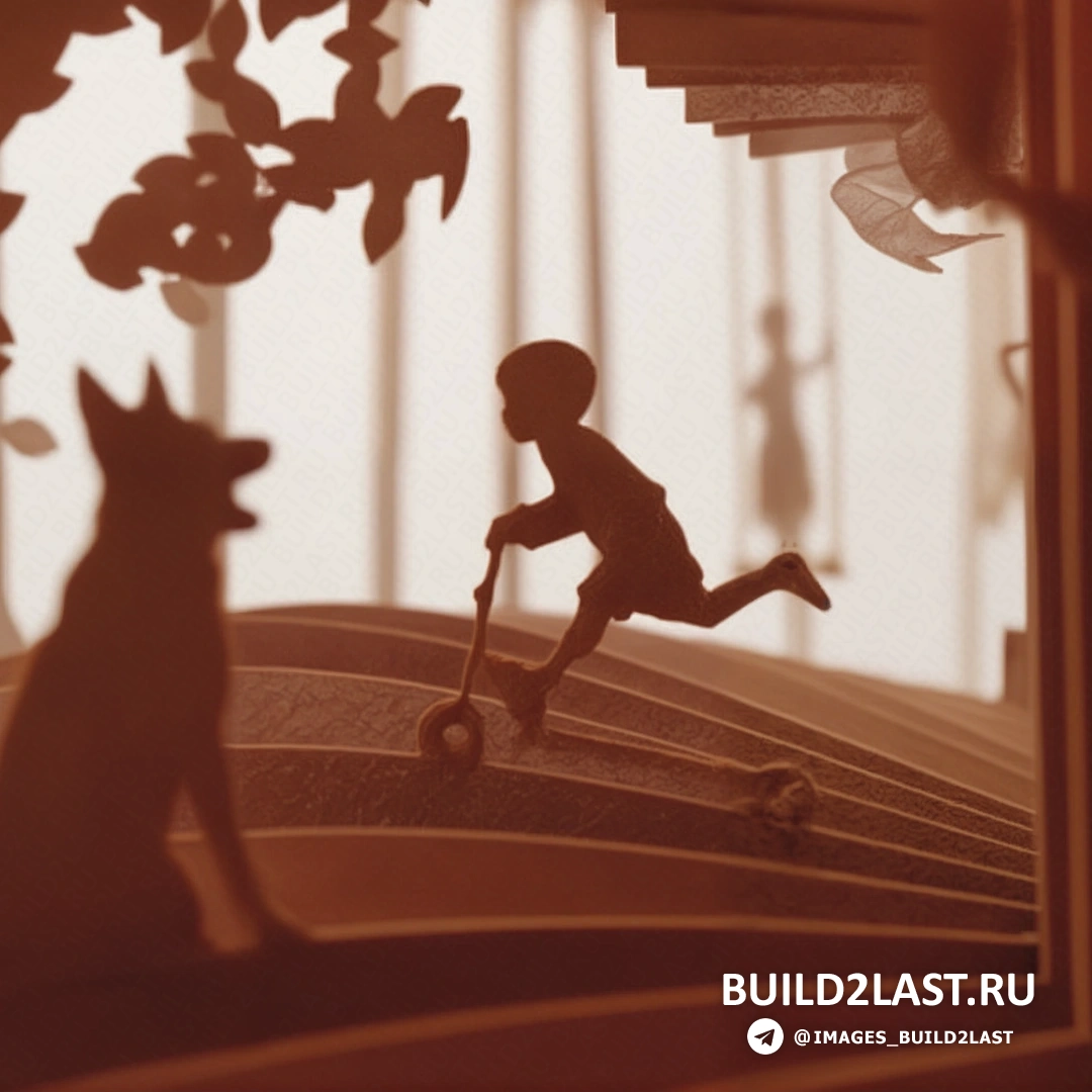 Вид на трехмерную книгу с изображением японского сада и декоративных элементов